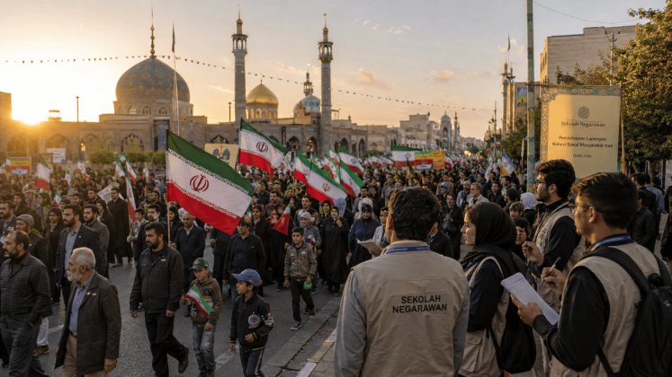 Sekolah Negarawan Mengamati Kekuatan Kohesi Sosial Masyarakat Iran melalui Parade Rakyat di Qom