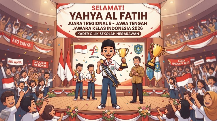 Yahya Al Fatih Raih Juara 1 Regional 6 Juara Kelas Indonesia 2026, Kader Cilik Sekolah Negarawan Melaju ke Nasiona